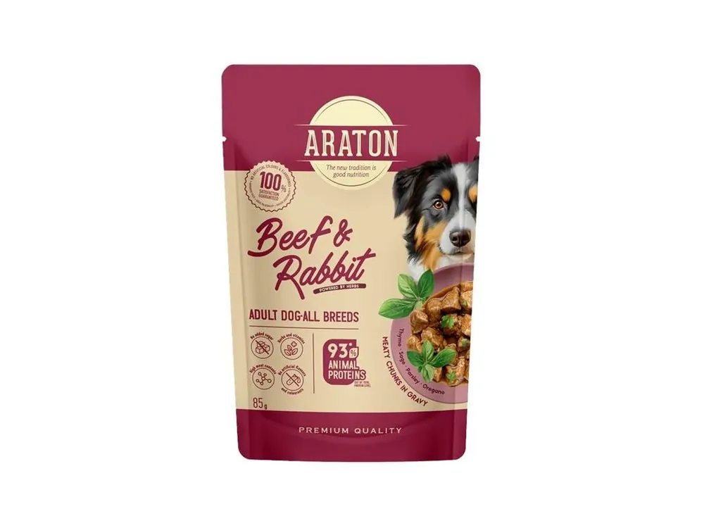 Zlevněný Araton Dog kaps. Adult Beef/Rabbit 85 g