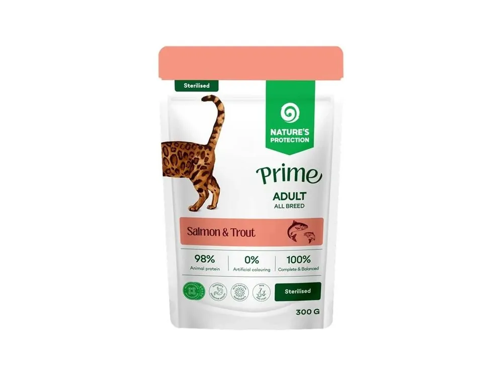 Nature‘s Protection Prime Cat kaps. Sterilised Salmon/Trout 300 g Cenový Hit