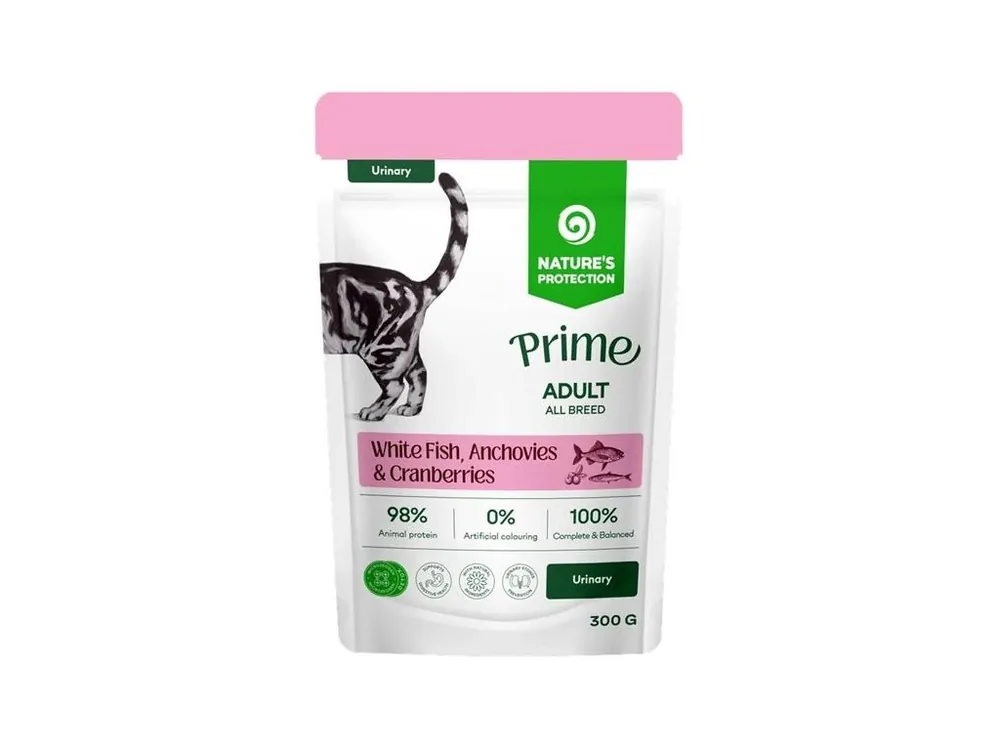 Nature‘s Protection Prime Cat kaps. Urinary White Fish/Anchovies 300 g Odeslání Ihned