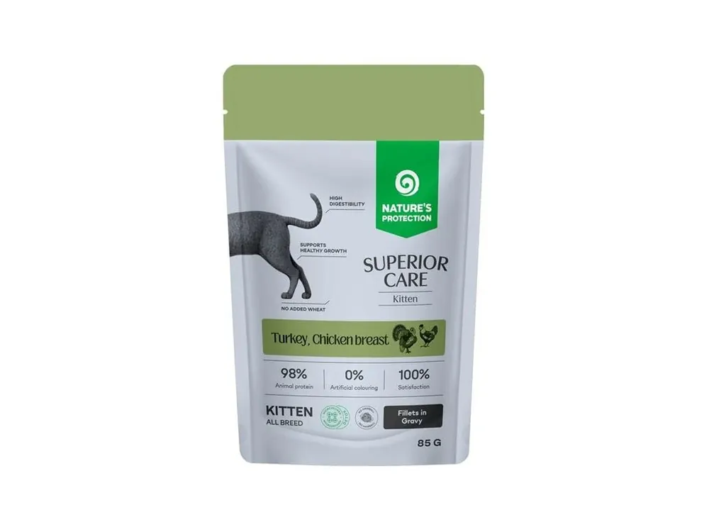 Nature‘s Protection Superior Care Cat kaps. Kitten Turkey/Chicken 85 g Nejprodávanější
