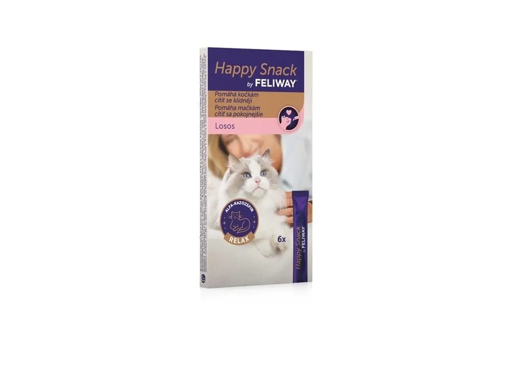 Super Cena Feliway Happy Snack Losos 6x15g