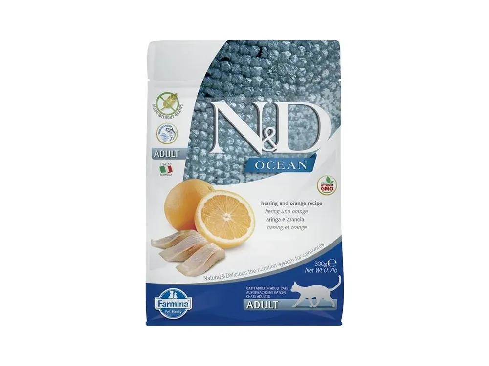 N&D OCEAN Cat GF Herring & Orange Adult 300 g Přímo Od Výrobce