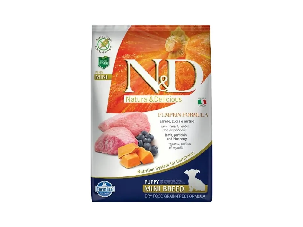 Vrácení Zdarma N&D PUMPKIN Dog GF Lamb & Blueberry Puppy Mini 7 kg