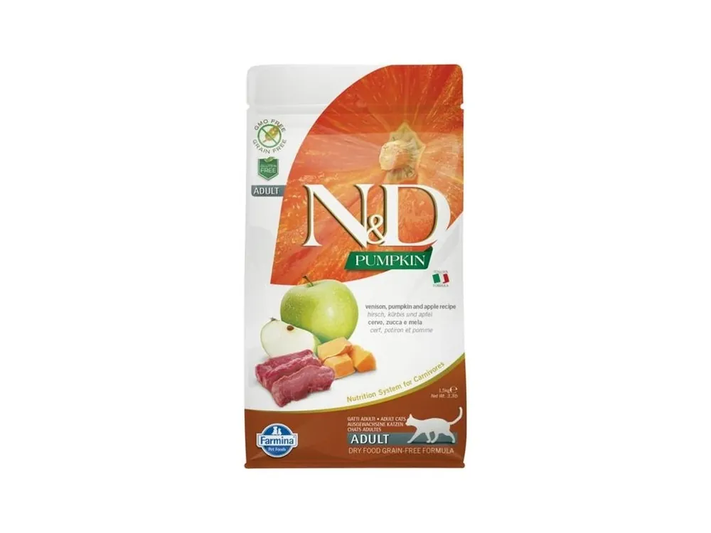 N&D PUMPKIN Cat GF Venison & Apple Adult 300 g Originální