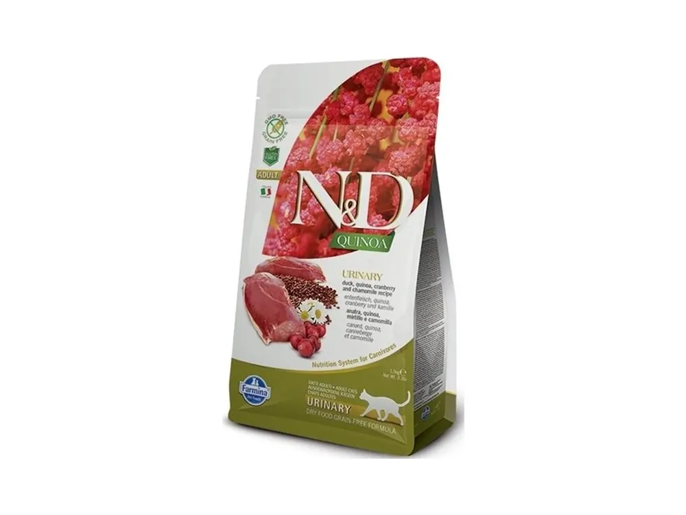 N&D QUINOA Cat GF Urinary, Duck & Cranberry Adult 1,5 kg Výprodej