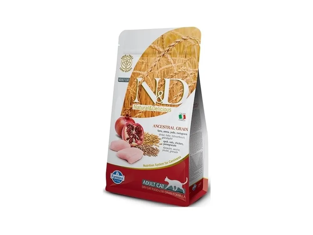 N&D ANCESTRAL GRAIN Cat LG Chicken, Spelt, Oats and Pomegranate Adult 5 kg Sezónní Sleva