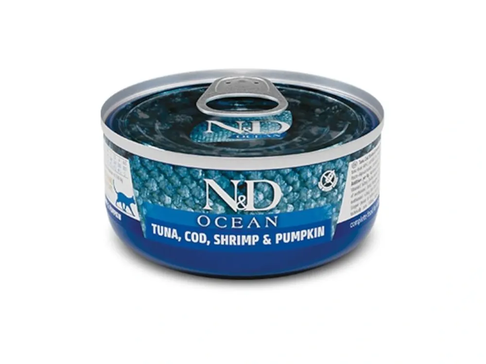 Vrácení Zdarma N&D OCEAN Cat konz. Tuna, Cod, Shrimp & Pumpkin 70 g