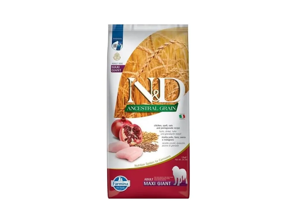N&D ANCESTRAL GRAIN Dog LG Chicken, Spelt, Oats & Pomegranate Adult Giant Maxi 12 kg Kup Teď