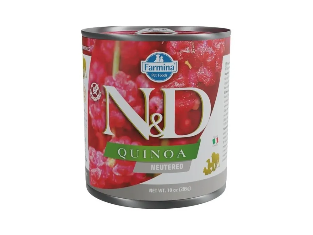 N&D QUINOA Dog konz. Pork Neutered 285 g Vysoce Kvalitní