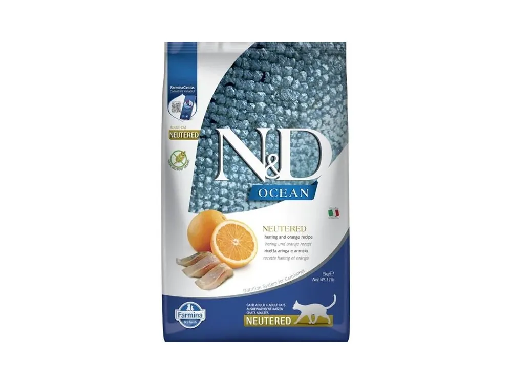 N&D OCEAN Cat GF Herring & Orange Neutered Adult 5 kg Bezpečná Platba