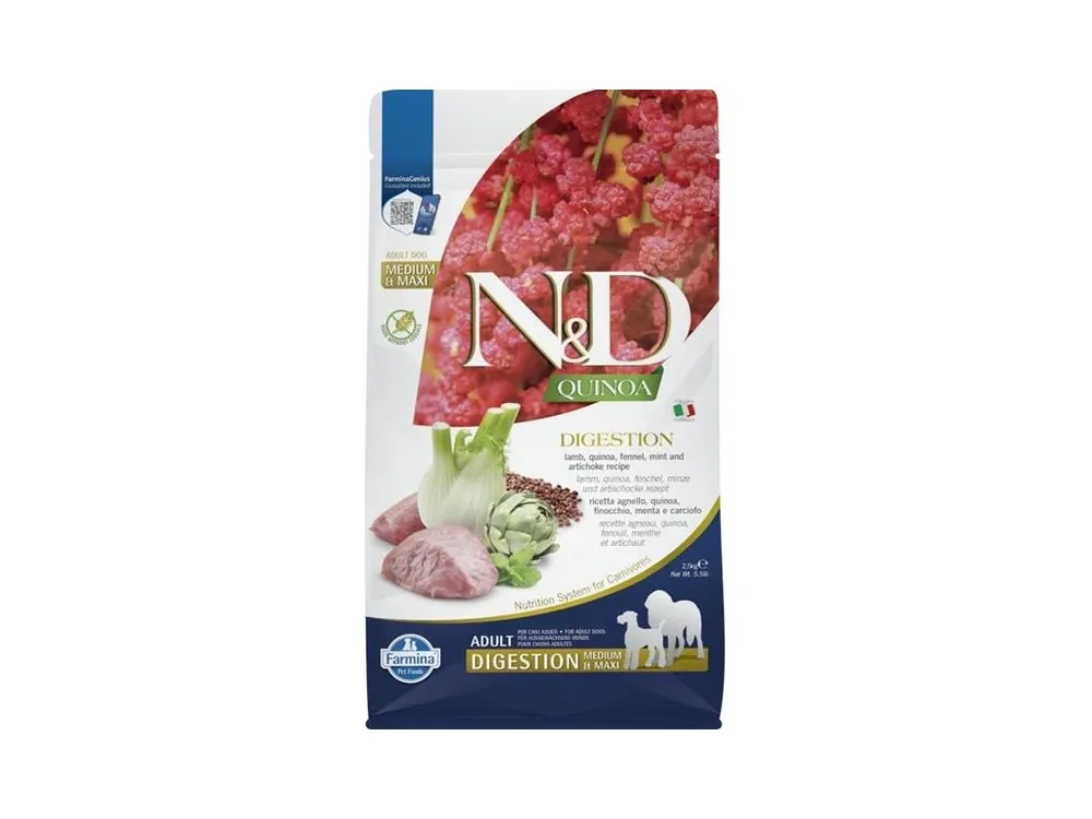 Odeslání Ihned N&D QUINOA Dog GF Digestion, Lamb & Fennel Adult Medium & Maxi 2,5 kg