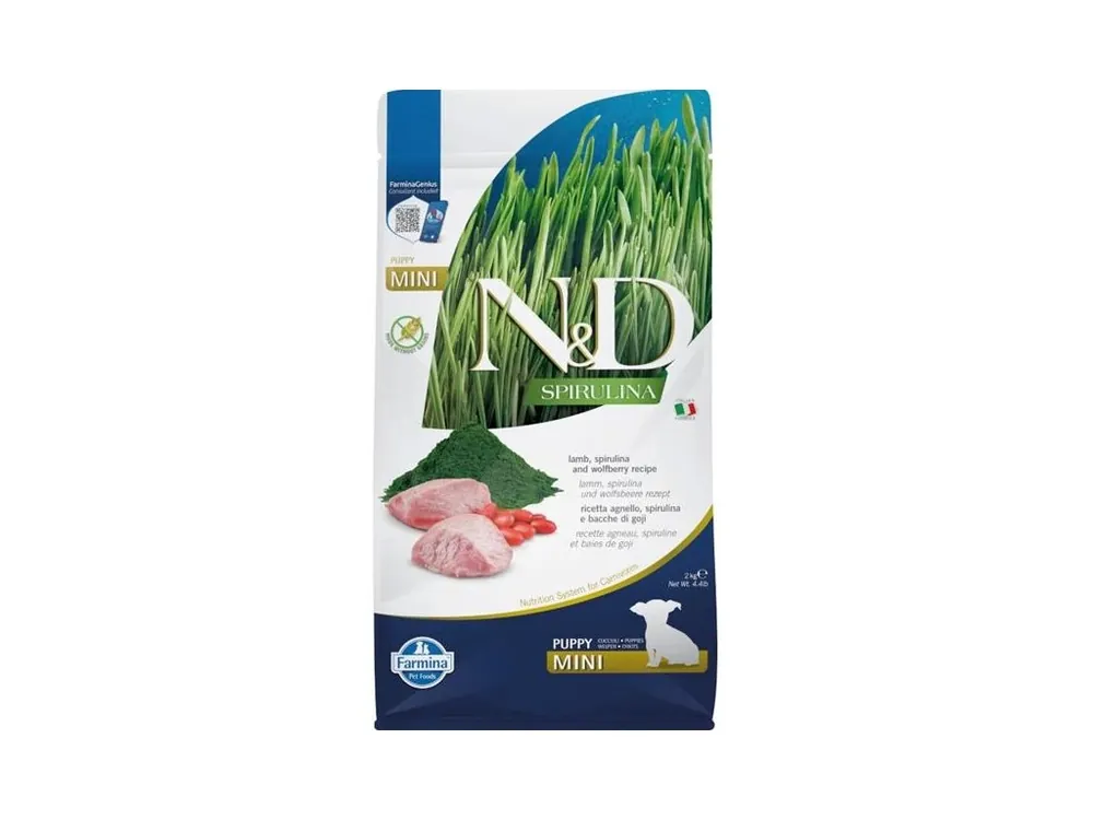 N&D SPIRULINA Dog GF Lamb & Wolfberry Puppy Mini 2 kg Vrácení Zdarma