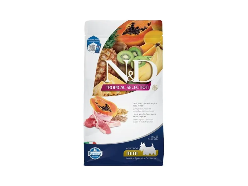 Odeslání Ihned N&D TROPICAL SELECTION Dog LG Lamb Adult Mini 1,5 kg