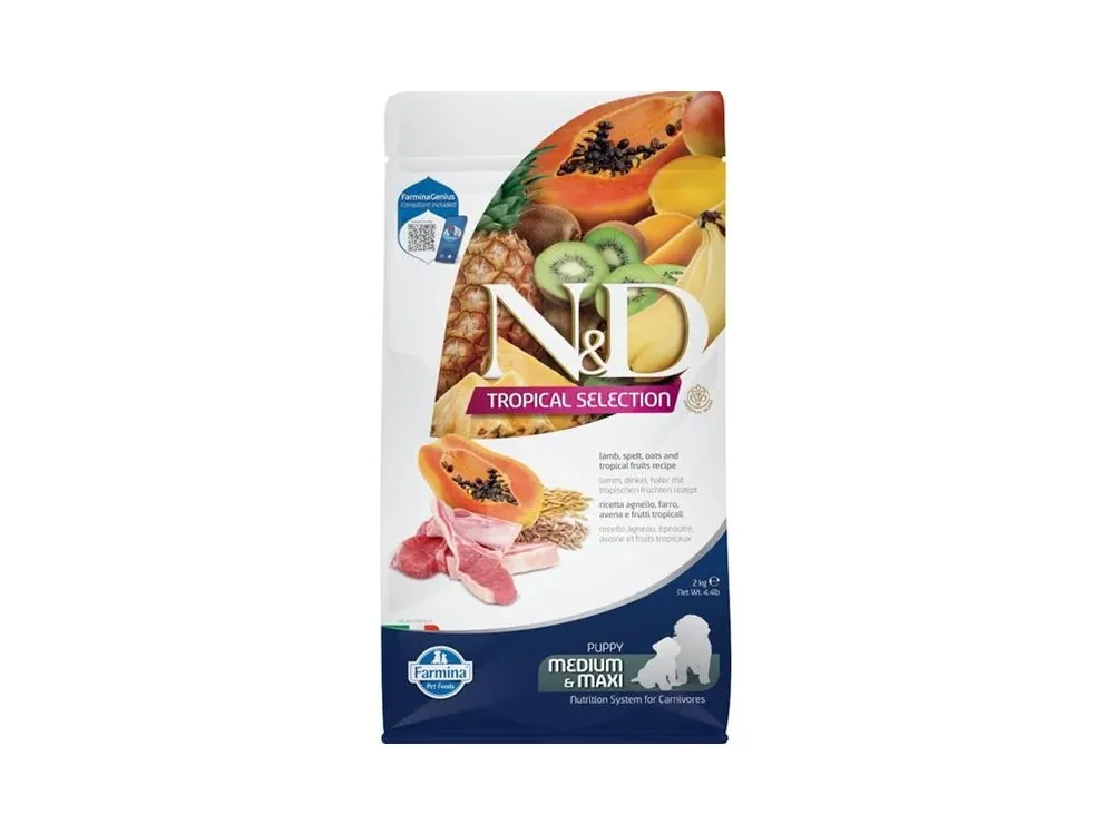 Super Cena N&D TROPICAL SELECTION Dog LG Lamb Puppy Medium & Maxi 2 kg