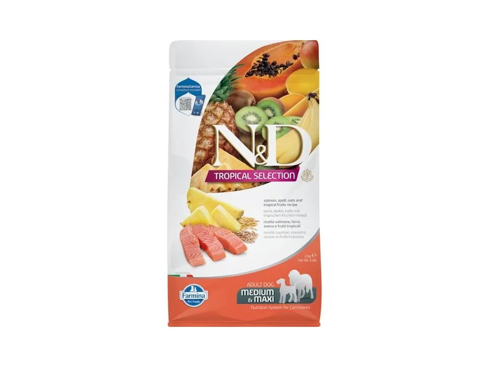 Zlevněný N&D TROPICAL SELECTION Dog LG Salmon Adult Medium & Maxi 2 kg
