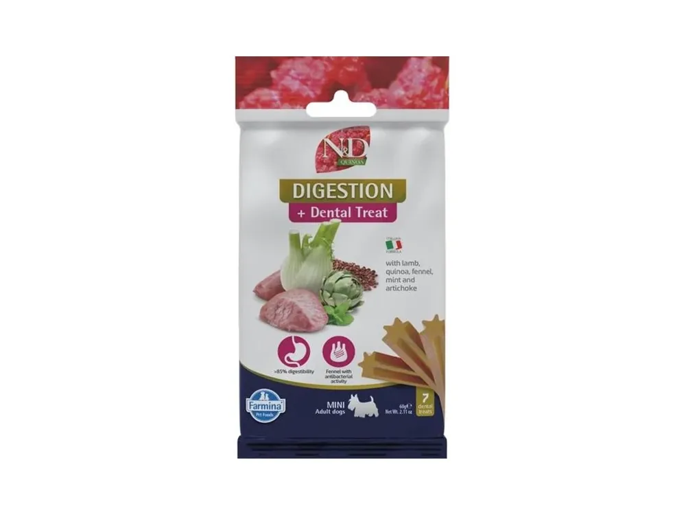 Nová Kolekce N&D QUINOA Dog Dental Snack Digestion Mini 60 g