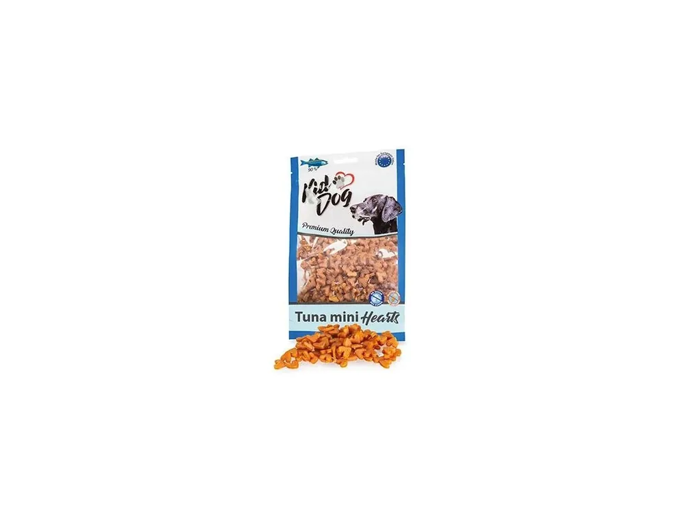 Cenově Výhodný Pochoutka KIDDOG mini srdíčka z tuňáka 70g