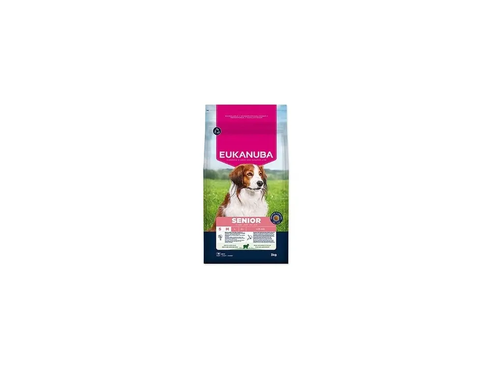 Eukanuba Dog Senior Small&Medium rich in Lamb 3kg Omezená Nabídka