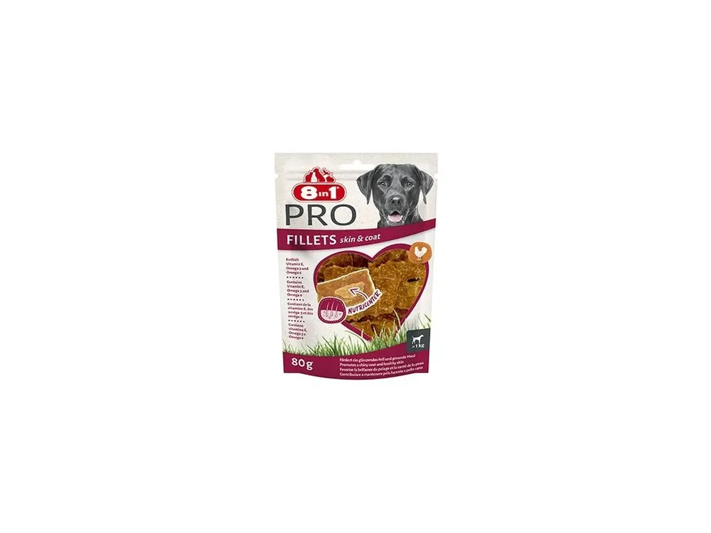 Pochoutka 8in1 Pro Fillets Skin&Coat 80g Autentický