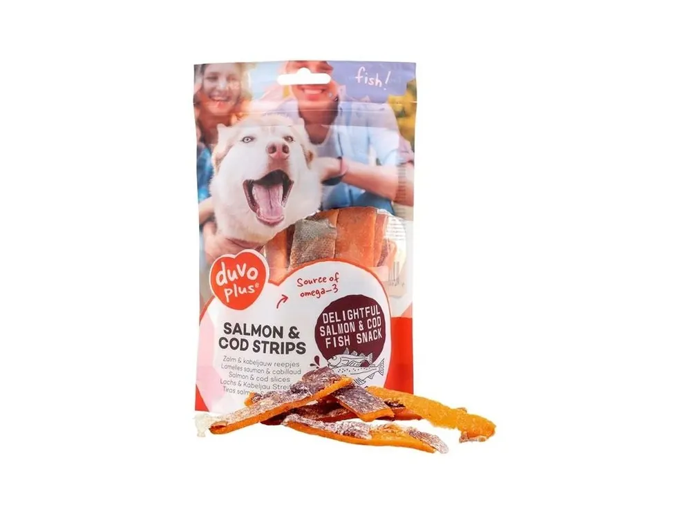 Duvo+ dog Fish! Salmon & cod strips 150g Sezónní Sleva