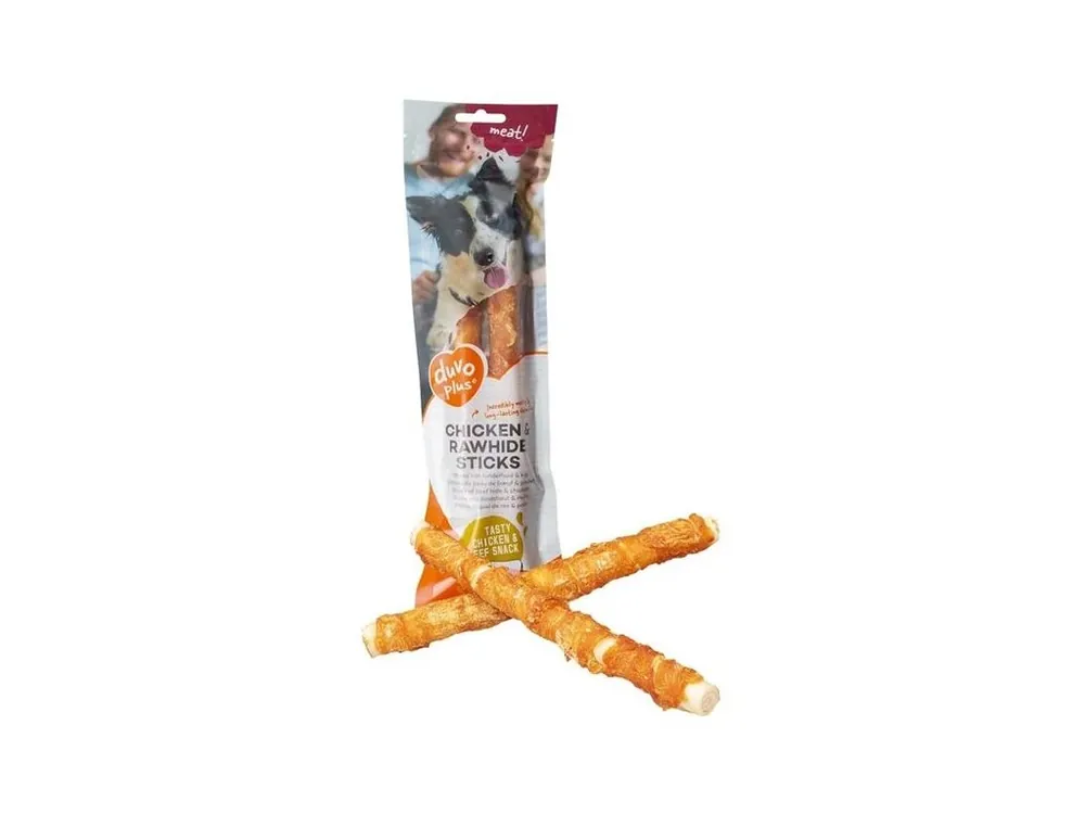 Koupit Online Duvo+ dog Meat! Chicken & rawhide sticks L, 2x25 cm