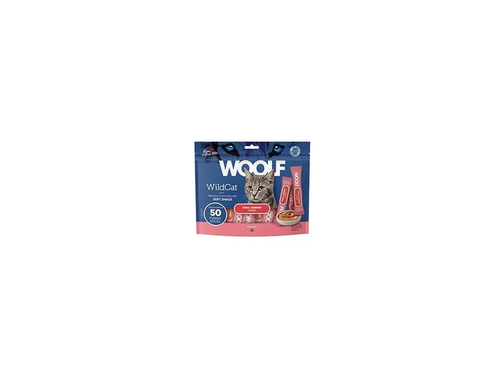 WOOLF WildCat Cream Regular Tuna&Shrimp 50x14g Přímo Od Výrobce