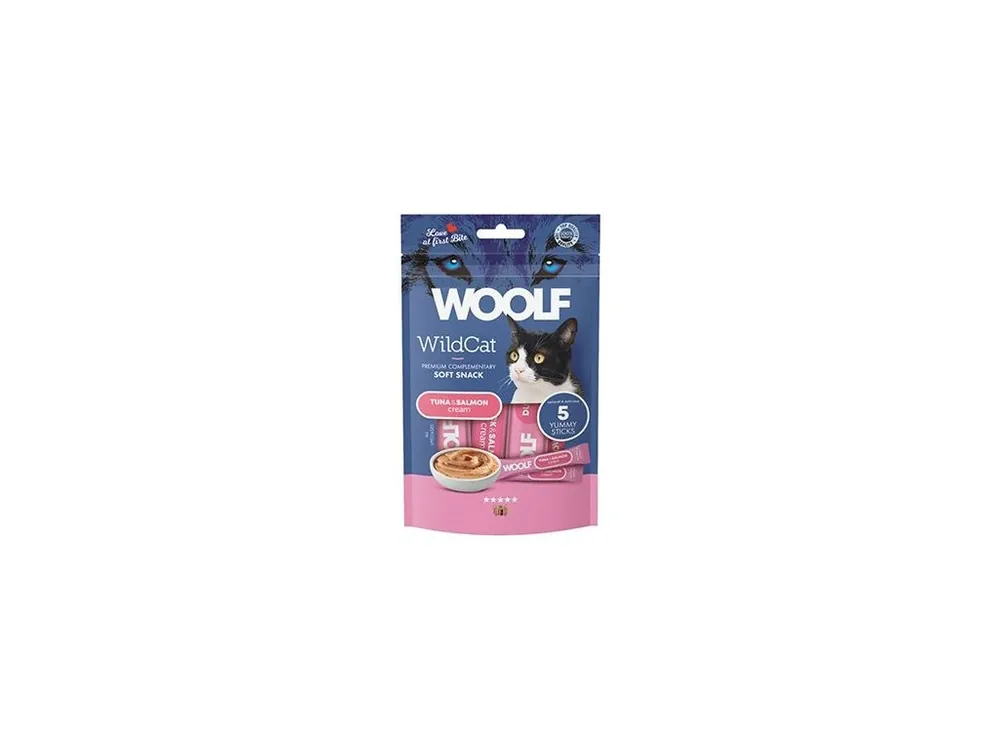 Originální WOOLF WildCat Cream Regular Tuna&Salmon 5x14g