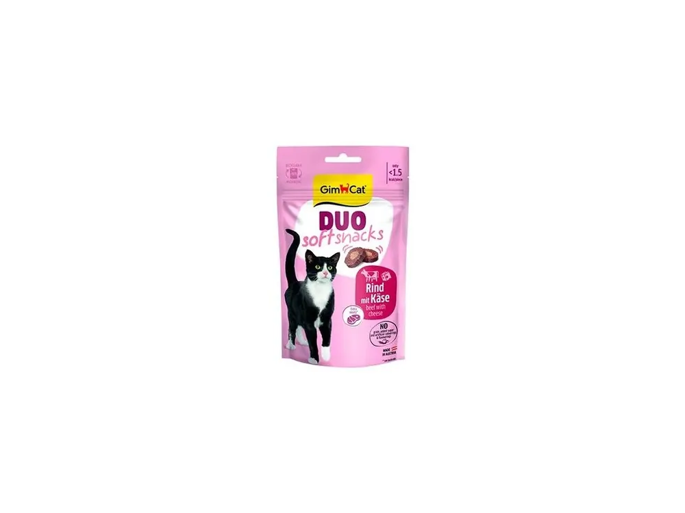 Bezpečná Platba GimCat Duo Soft Snacks hovězí se sýrem 50g