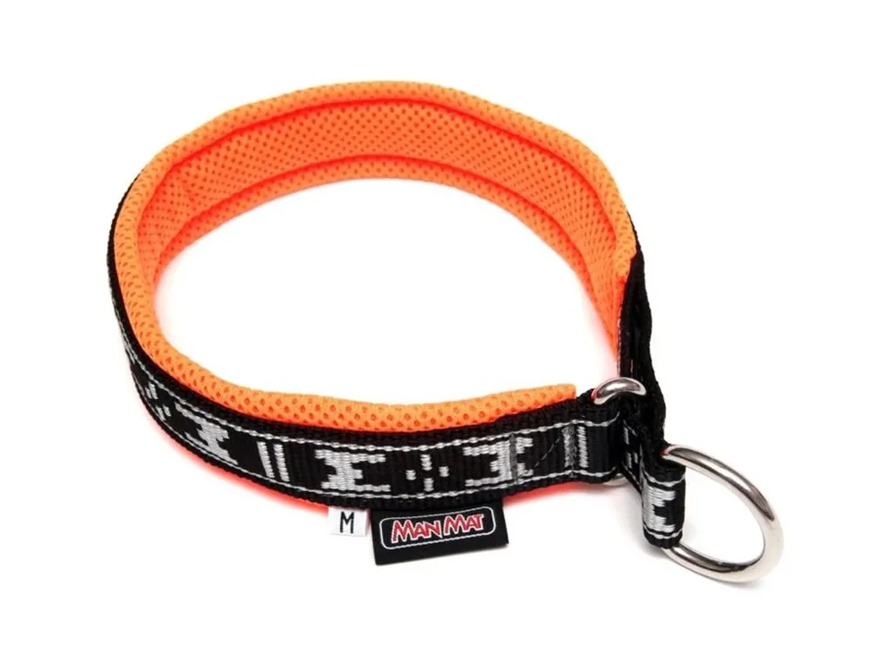 Obojek nylon polstrovaný - oranžový ManMat 52 cm Akce