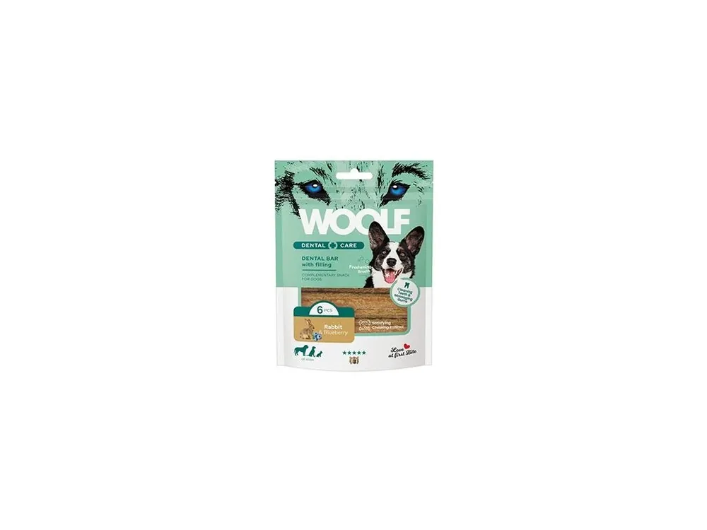 WOOLF Dental Care Bar with Rabbit&Blueberry 108g/6ks Přímo Od Výrobce