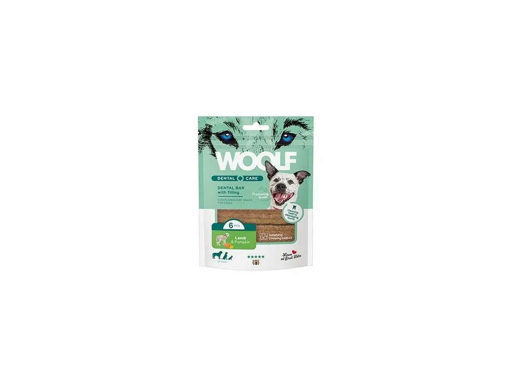WOOLF Dental Care Bar with Lamb&Pumpkin 108g/6ks Omezená Nabídka