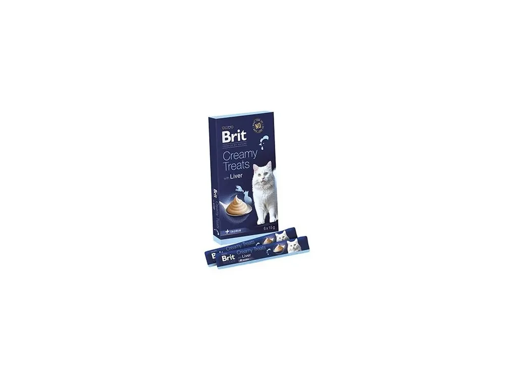 Brit Premium Cat by Nature Creamy Treats Liver 6x15g Výprodej