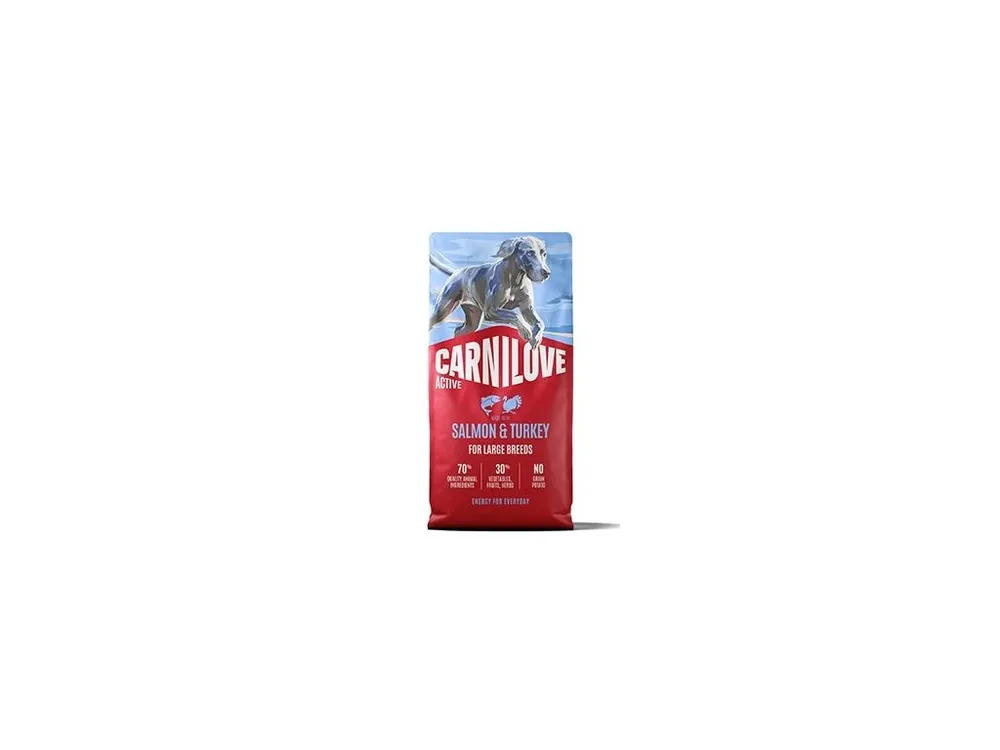 Cenově Výhodný Carnilove Dog Active Dry Salmon&Turkey Adult LB 12kg