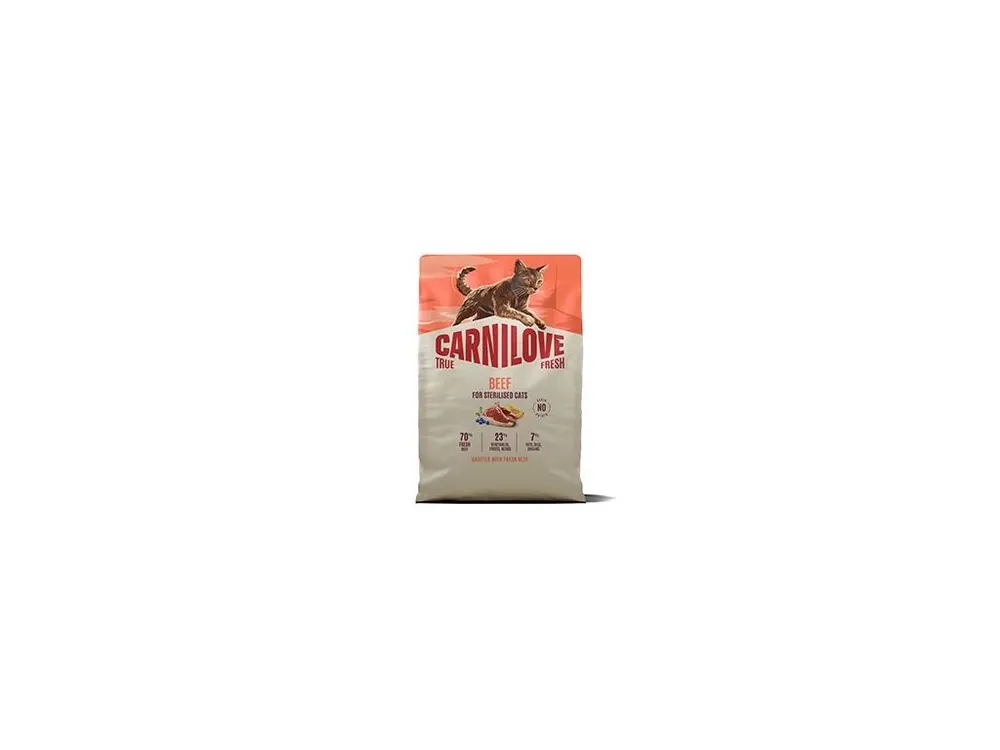 Nejlepší Cena Carnilove Cat True Fresh Dry Beef Steril. Adult AB 2kg