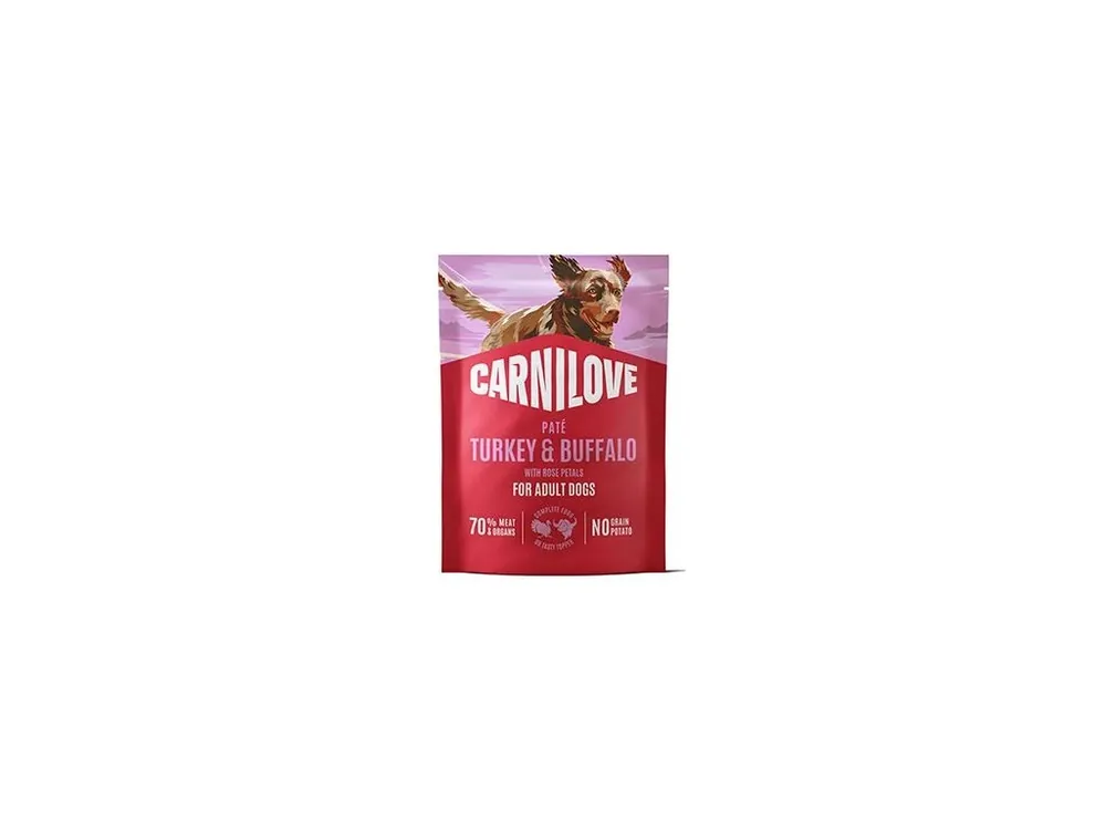 Super Cena Carnilove Dog Pouch Paté Turkey&Buffalo+Rose 300g