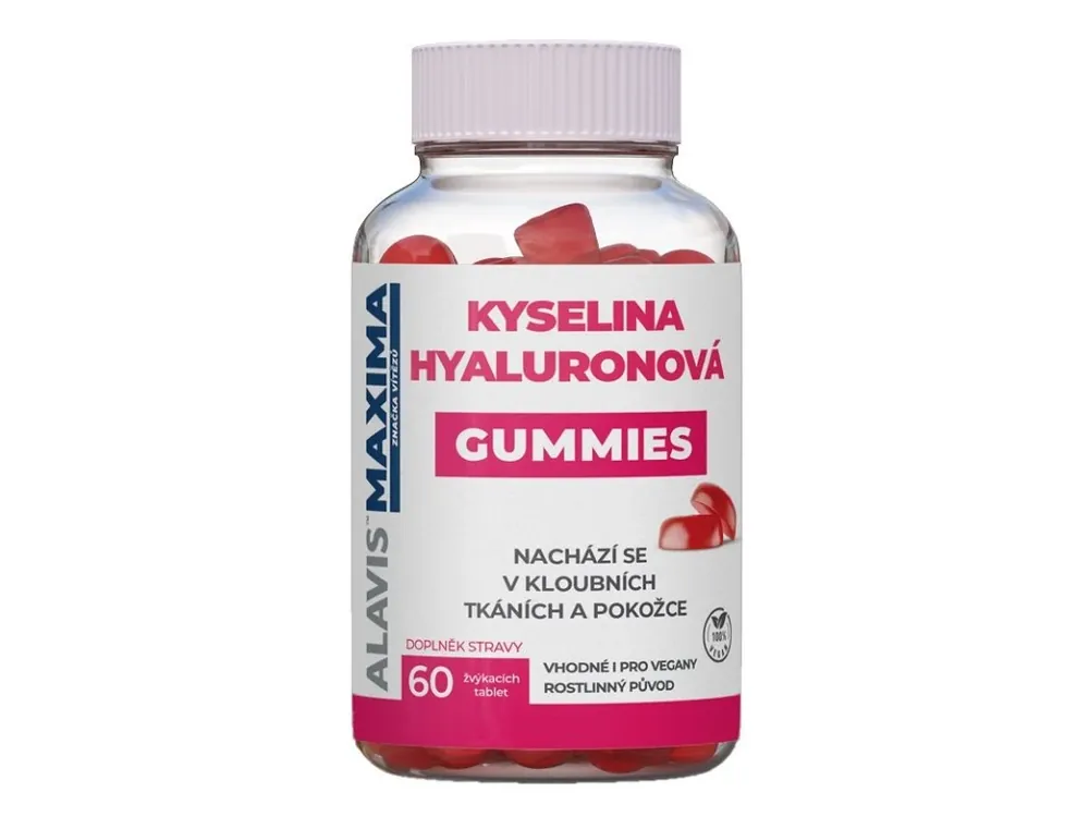 Super Cena ALAVIS MAXIMA Kyselina Hyaluronová GUMMIES 60 žvýkacích tablet