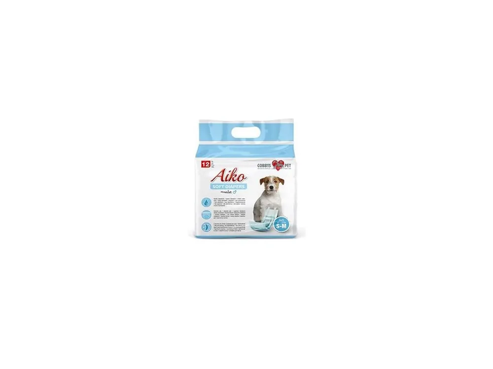 Plenky pro psy Aiko Soft Diapers S-M/30-46cm 12ks Značkový