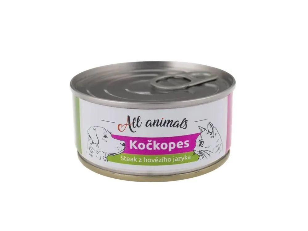 Značkový All Animals Kočkopes Steak z hovězího jazyka 100g