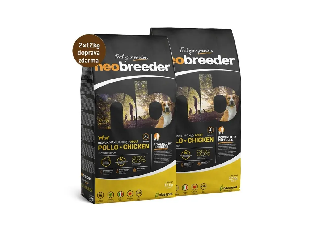 Alleva NeoBreeder Dog Adult Medium & Maxi Chicken 2x12 kg Cenový Hit
