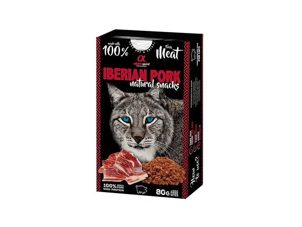 Alpha Spirit Cat Naturals - Sušené ibérske bravčové mäso 80g Nejlepší Volba