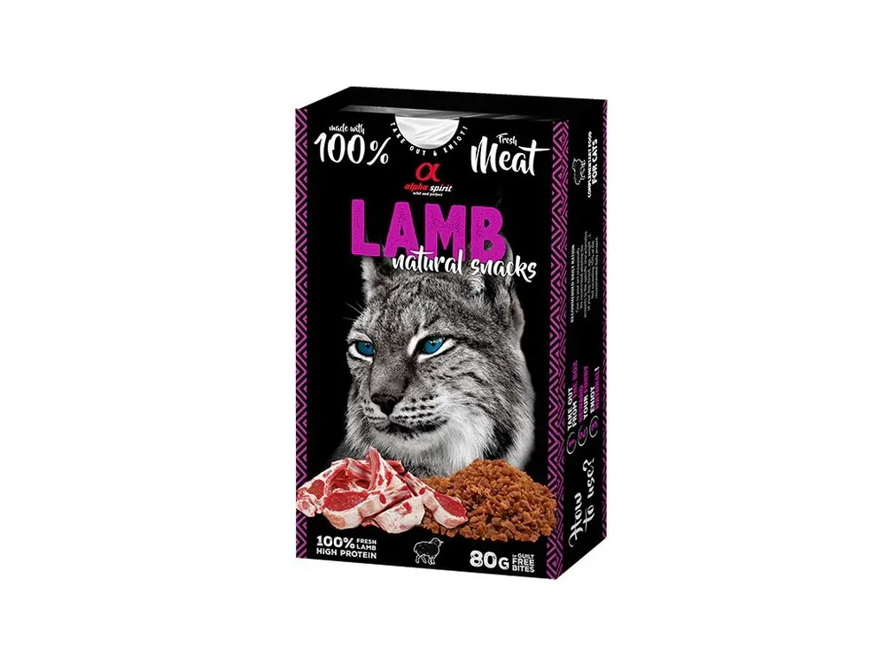 Jen Po Omezenou Doba Alpha Spirit Cat Naturals - Sušené jehněčí maso 80 g