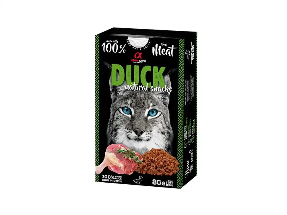 Alpha Spirit Cat Naturals - Sušené kachní maso 80 g Autentický