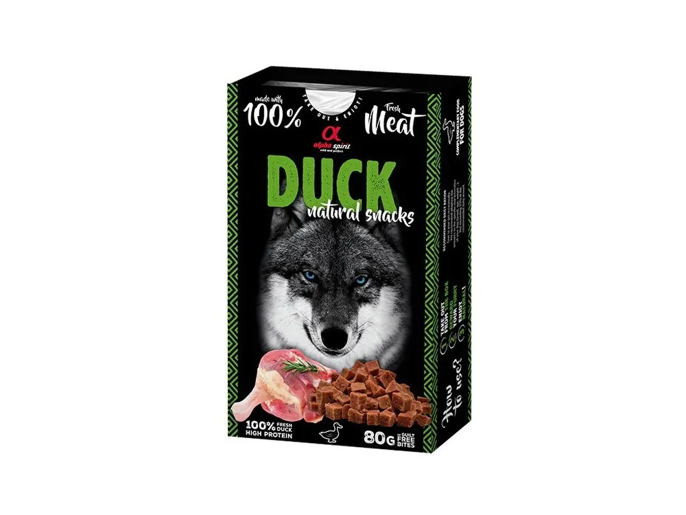Alpha Spirit Dog Naturals - Sušené kachní maso 80g Nakupujte Hned