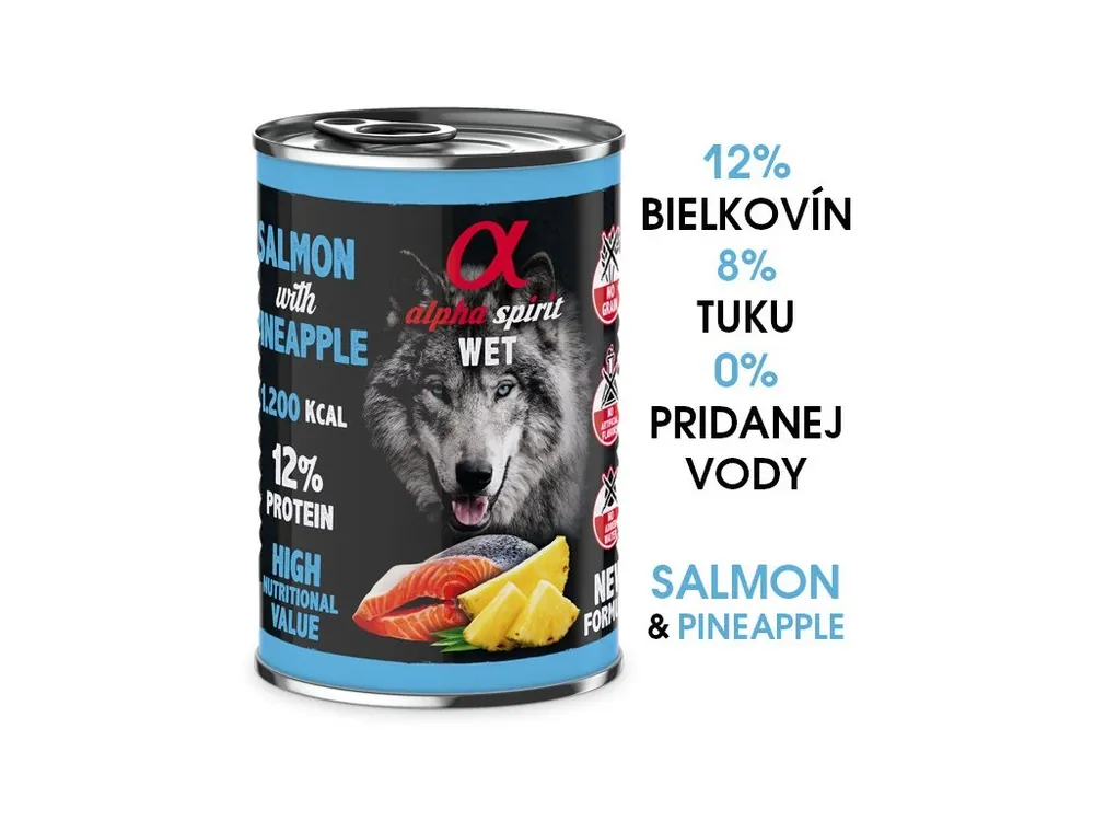 Jen Po Omezenou Doba Alpha Spirit Dog Wet - Salmon & Pineapple 400g