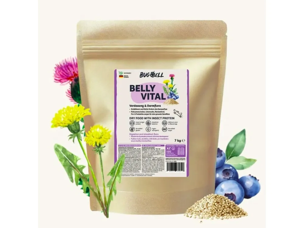 Přímo Od Výrobce Animonda BugBell Dog Food - Belly Vital 7 kg + 800g granúl BugBell zdarma