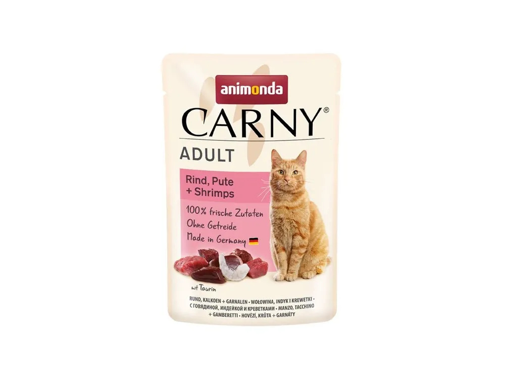 Animonda Carny Adult - Hovězí, krůta a krevety 85 g Výprodej