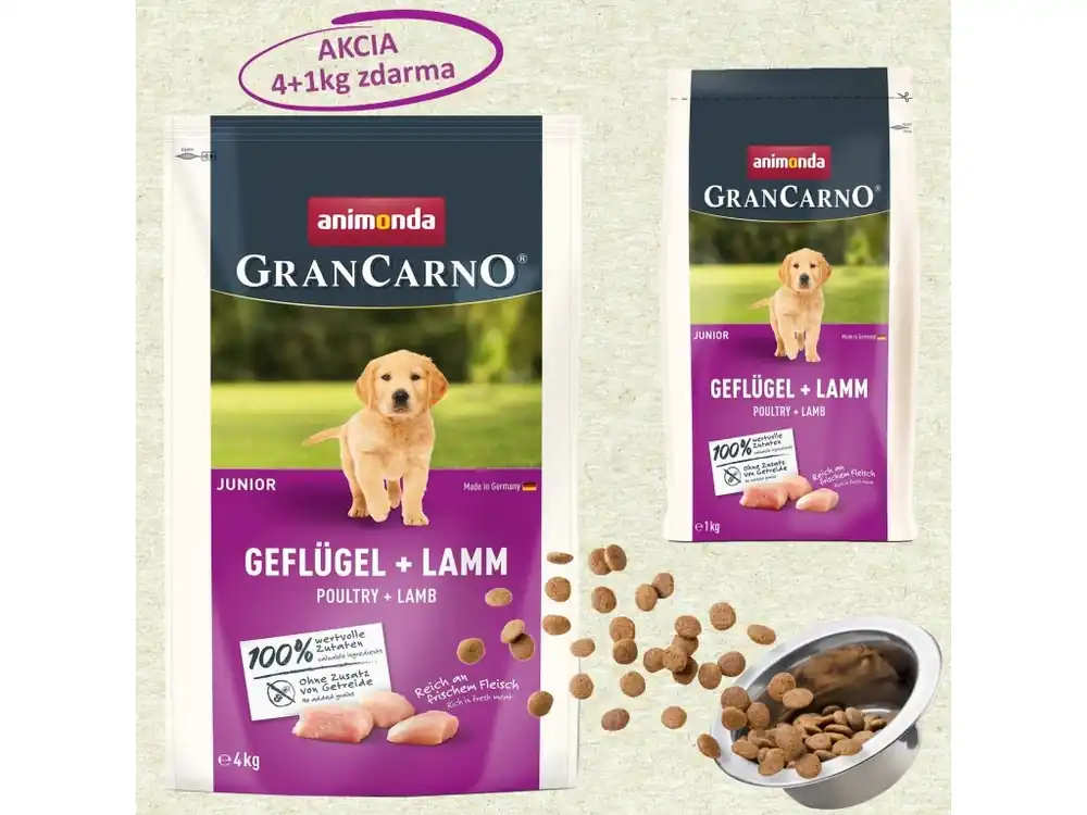 Přímo Od Výrobce Animonda GranCarno Junior - Poultry + Lamb 4 kg