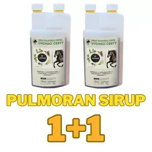 Sirup pro koně Pulmoran na dýchací cesty 3+1L ZDARMA (Bylinný sirup pro zdravé dýchací cesty koní) Cenový Hit
