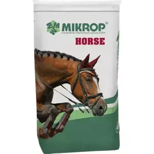 MIKROP® HORSE bezobilný mash 15 kg (Podpora trávení s vlákninou, mrkví, rybízem a jablky.) Ověřený