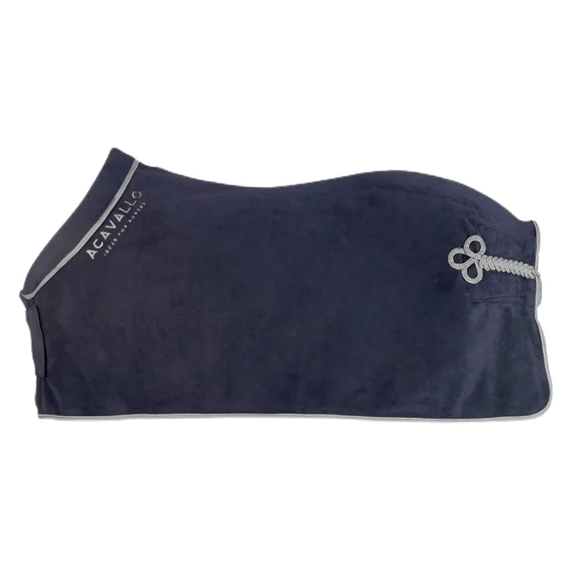 Fleecová deka ACAVALLO s límcem - Barva navy/šedáVelikost 165 cm Horká Nabídka